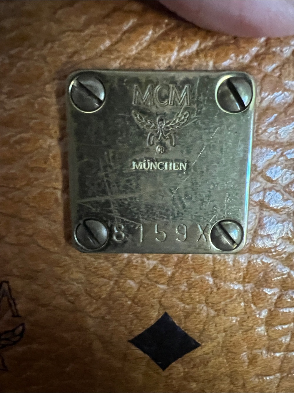 MCM Cognac Visetos Monogram Clutch with Brown Trim - Picture 14 of 15